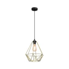 Luster na lanku BASKET 1xE27/60W/230V pr. 35 cm zlatá