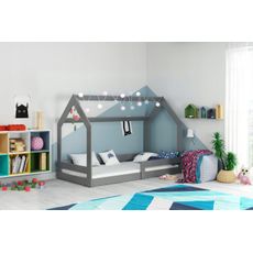 Interbeds Domček 1 detská posteľ Sivá 87x164