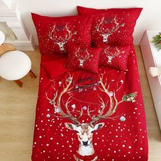 3 dielne 3D obliečky Polycotton Vianočné Red Christmas 200x140cm+90x70cm TiaHome