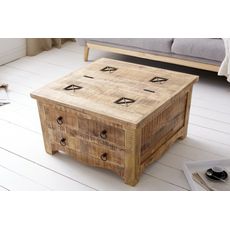 Estila Industriálny konferenčný stolík Steele Craft 70cm s úložným priestorom