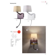 Redo 01-1807 - LED Nástenné svietidlo TOMO 1xE27/42W/230V+1xLED/3W