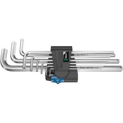Wera 022130 Wera šesťhranné kľúče 950/9 L Hex-Plus HF 1, pochrómované s funkciou držania (9 ks)