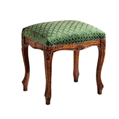 Estila Baroková luxusná čalúnená taburetka Clasica z masívneho dreva s ornamentálnym vyrezávaním 45cm