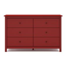 Červená nízka komoda z borovicového dreva 130x80 cm Misti – Marckeric
