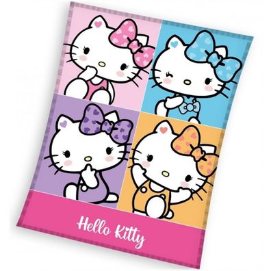 Coral fleece deka Hello Kitty - motív Portréty - 130 x 170 cm