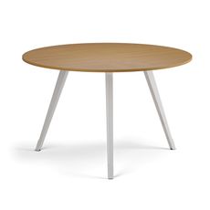 Konferenčný stôl PRIMO ZEN, priemer 120 cm, biela podnož, buk