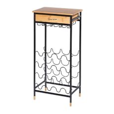 Kovová vinotéka v čierno-prírodnej farbe na 16 fliaš, 48x95 cm Loft - Wenko