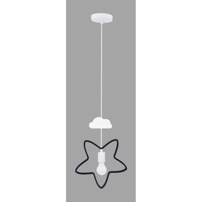 Čierno-biele detské svietidlo s kovovým tienidlom Single - Candellux Lighting