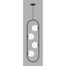 Čierne závesné svietidlo so skleneným tienidlom Club – Squid Lighting