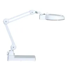 Stolová LED lampa so zväčšovacou lupou na podstavci