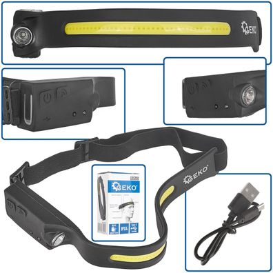 Čelovka so senzorom pohybu LED COB 3W + 1W XPE 1200mAh 350lm IPX4 (100)