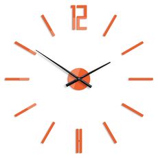 ModernClock 3D nalepovacie hodiny Carlo oranžové