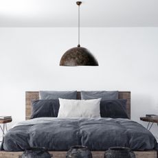 Luster na lanku KURE 1xE27/40W/230V pr. 60 cm šedá