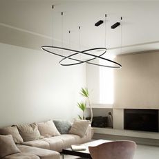Ideal Lux - LED Luster na lanku ORACLE SLIM LED/43W/230V 3000K pr. 90 cm čierna