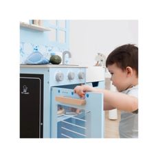 New Classic Toys - Drevená kuchynka s príslušenstvom modrá