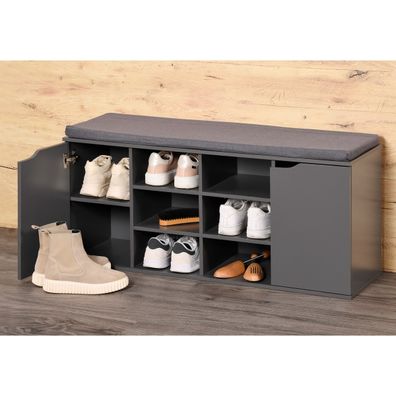 Kesper 15919 Botník s podsedákom, sivá, 103 x 48 x 30,5 cm