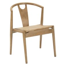 Estila Dizajnová vidiecka stolička Camille z masívneho dreva s ratanovým výpletom v hnedej farbe 56 cm