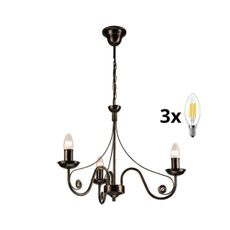 Brilagi - LED Luster na reťazi STEFANO 3xE14/40W/230V čierna patiny