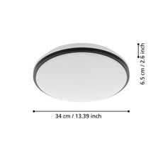 Eglo 900366 - LED Kúpeľňové stropné svietidlo PINETTO LED/15,6W/230V IP44 čierna