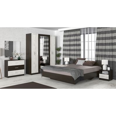 NABBI Amison N nočný stolík (2 ks) wenge / craft biely