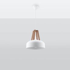 Luster Casco A-0388 biely/prírodné drevo