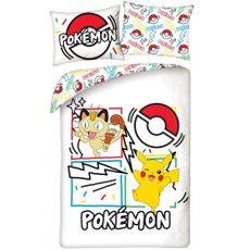 Posteľné obliečky z mikrovlákna Pokémoni Pikachu a Meowth - 70 x 90 cm + 140 x 200 cm