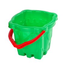 LEAN TOYS Zelený kýblik na piesok v tvare hradu