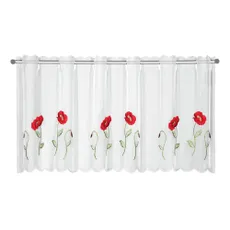 Biela záclona 155x45 cm Poppies – Sehlbach