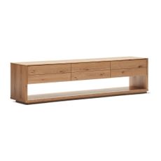 TV stolík v dekore duba v prírodnej farbe 200x51 cm Alguema – Kave Home