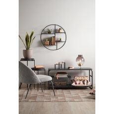 Čierna poschodová kovová polica 55 cm Across – Kave Home