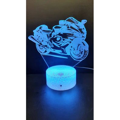 3Dmix 3DL-CLK023 – 3D LED nočná lampa - Motocykel (Hodiny s budíkom)