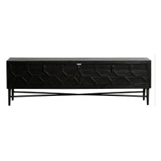 Čierny TV stolík z recyklovaného dreva 160x50 cm Bequest – BePureHome