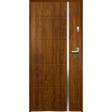O.K. Doors Oceľové vchodové dvere IRIS, P55, zlatý dub, 90 Ľ