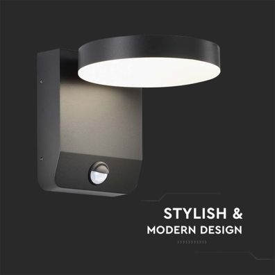 LED Vonkajšie nástenné svietidlo so senzorom LED/17W/230V 3000K čierna