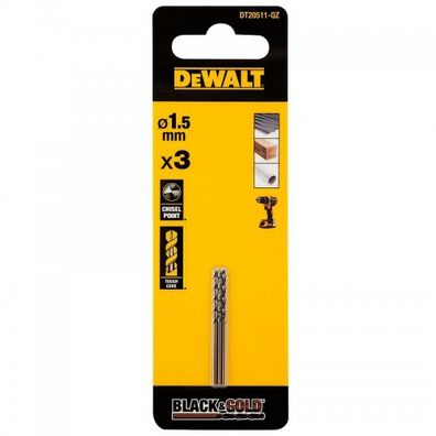 Vrták do kovu 1,5 mm / 3ks HSS-G Black