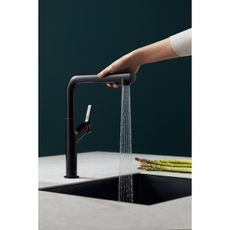 KFA Armatura 6623-220-81- Drezová batéria s vyťah. sprškou DUERO DESIGN m. čierna