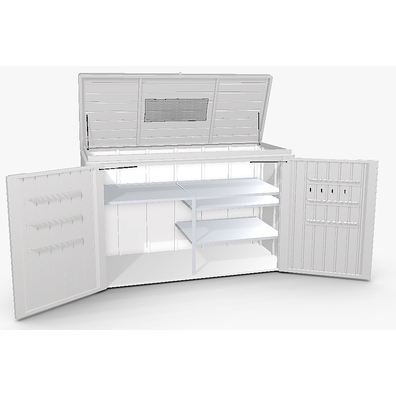 Biohort Multiúčelový úložný box HighBoard 200 x 84 x 127 (sivý kremeň metalíza) 200 cm (3 krabice)