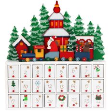 Drevený adventný kalendár Zimná krajina
