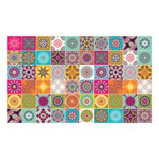 Sada 60 nástenných samolepiek Ambiance Tiles Vintage, 10 × 10 cm