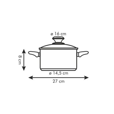 Kastról PRESTO s pokrievkou ø 16 cm,1,5 l