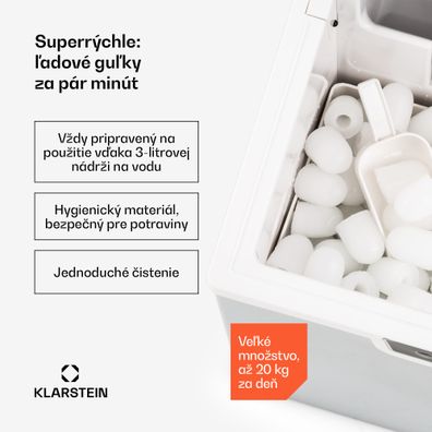 Klarstein Icefestival Bullet, výrobník ľadu, 400 W, nádrž 1,9 l, 20 kg/24 h