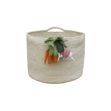 Krémový látkový detský kôš na hračky ø 30x23 cm Veggies – Lorena Canals