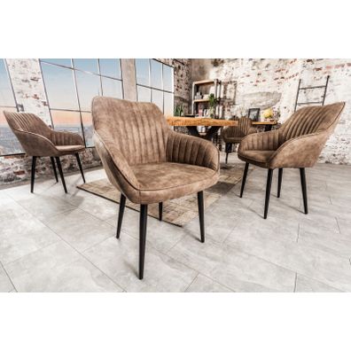 Estila Dizajnová stolička Timeless Comfort sivohnedá