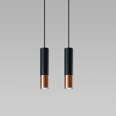 Sollux SL.0947 - Luster na lanku LOOPEZ 2xGU10/10W/230V čierna/meď