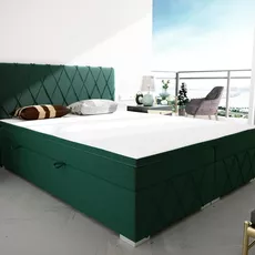 Posteľ Boxspring Royal, 200x160, zelená (kronos 19)