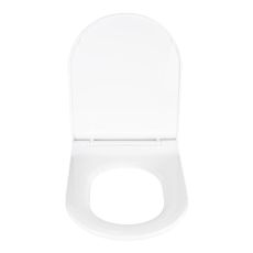 Biele WC sedadlo s jednoduchým zatváraním Wenko Habos, 46 × 36 cm