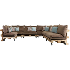 Golden Garden Paletové sedenie GG91/1 - Podsedáky a Vankúše "FIT IN" 120cm x 80cm x 15cm - penový granulát - capuccino