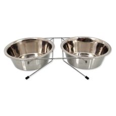 Súprava misiek s podstavcom pre psa z nehrdzavejúcej ocele ø 21 cm Dog Fantasy – Plaček Pet Products