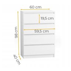 Komoda 60/4 cm Biela