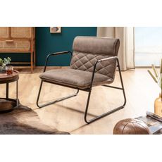 Estila Vintage dizajnové kreslo Olympus z mikrovlákna vo farbe taupe